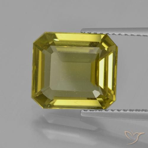 5.34ct 天然 アーシーゴールド アパタイト, エメラルドカット, VS