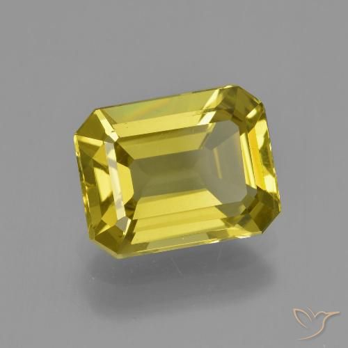 4.69ct 天然 茶色がかった黄色 アパタイト, エメラルドカット, VS