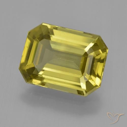 6.37ct 天然 パイナップルイエロー アパタイト, エメラルドカット, VS