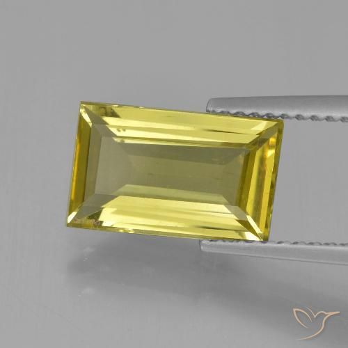 3.02ct 天然 ライトイエロー アパタイト, バゲット, VS