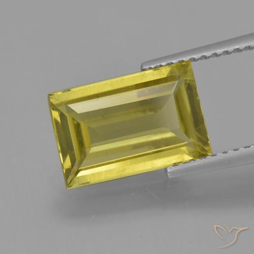 2.99ct 天然 ミディアム薄いイエロー アパタイト, バゲット, VS