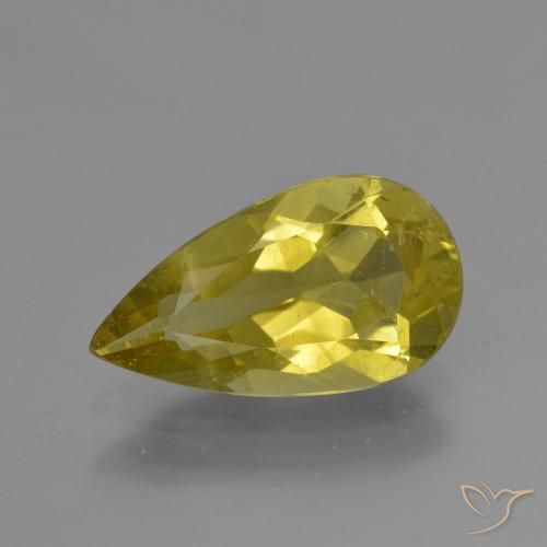 3.30ct 天然 ミディアムイエロー アパタイト, 洋梨の形, VS-SI