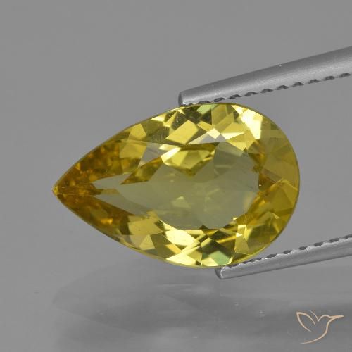 3.32ct 天然 ディジョンイエロー アパタイト, 洋梨の形, VS