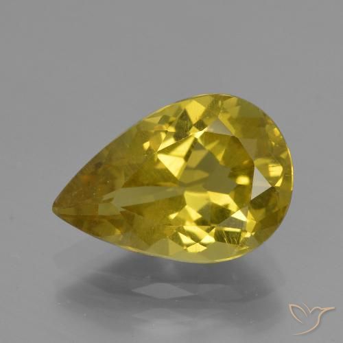 3.95ct 天然 秋の黄色 アパタイト, 洋梨の形, VS