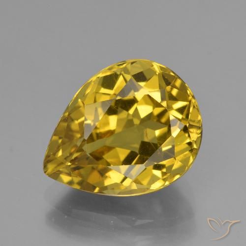 6.72ct 天然 ゴールデンオレンジ アパタイト, 洋梨の形, VS