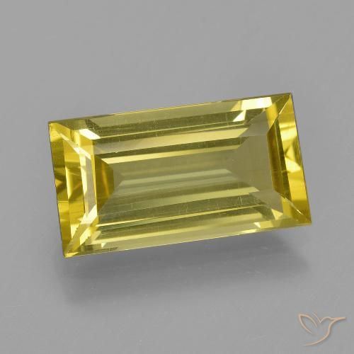 5.11ct 天然 茶色がかった黄色 アパタイト, バゲット, VS