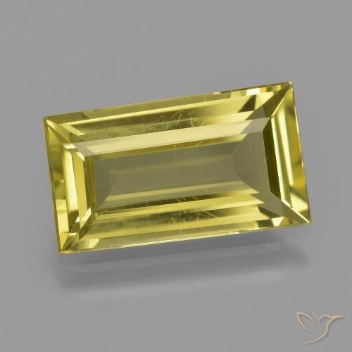 5.10ct 天然 深い黄色 アパタイト, バゲット, VS
