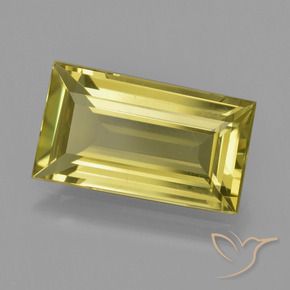 5.10カラットの天然深い黄色アパタイト、バゲット、VS