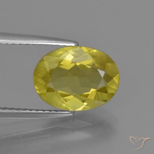 2.59ct 天然 パイナップルイエロー アパタイト, 楕円形, VS