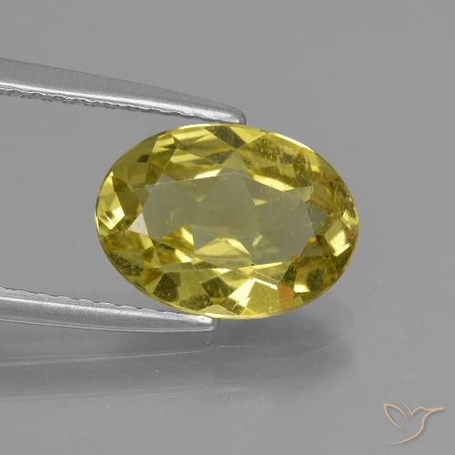 2.33ct 天然 ミディアムイエロー アパタイト, 楕円形, VS