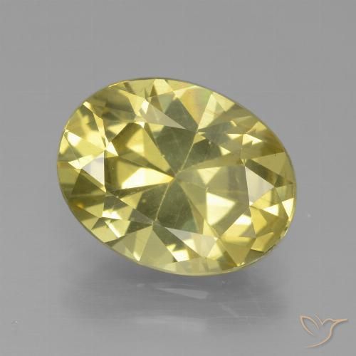 4.13ct 天然 ミディアムイエロー アパタイト, 楕円形, VS