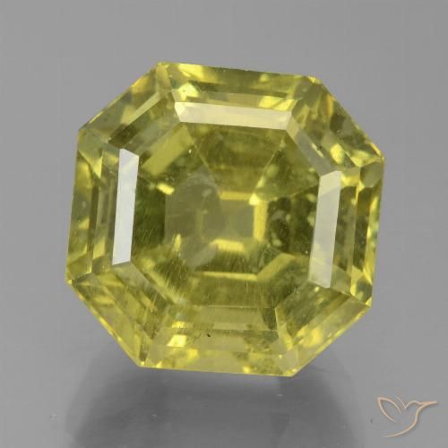 9.42ct 天然 ミディアムイエロー アパタイト, エメラルドカット, VS