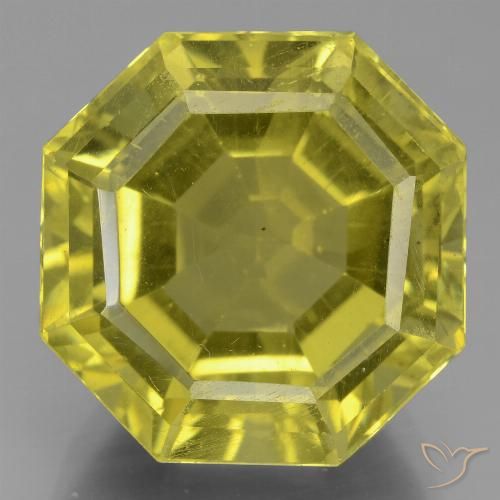 15.89ct 天然 ミディアムイエロー アパタイト, エメラルドカット, VS