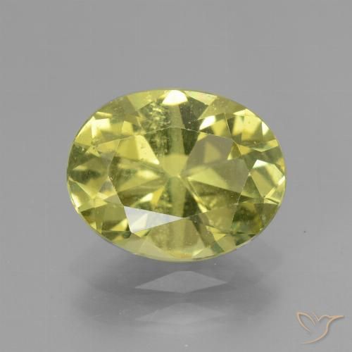 2.37ct 天然 緑ががかったイエロー アパタイト, 楕円形, VS