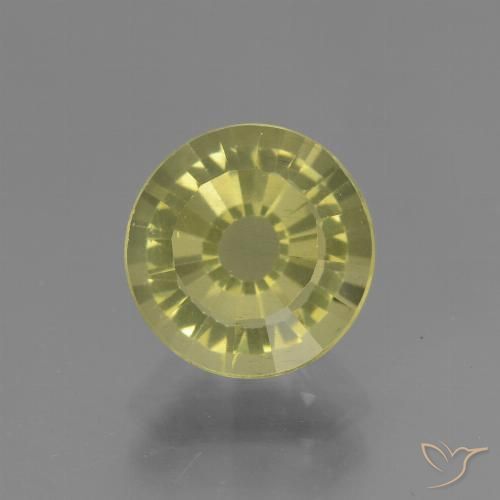 2.14ct 天然 ミディアム薄いイエロー アパタイト, ラウンド, VVS-VS