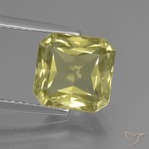 3.73ct 天然 緑ががかったイエロー アパタイト, エメラルドカット, VVS-VS