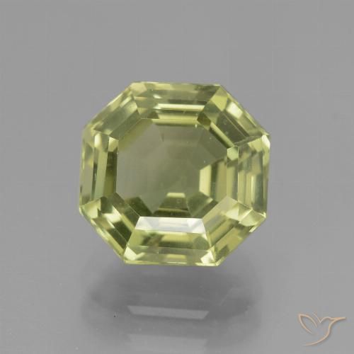 3.86ct 天然 黄みがかったグリーン アパタイト, エメラルドカット, VS