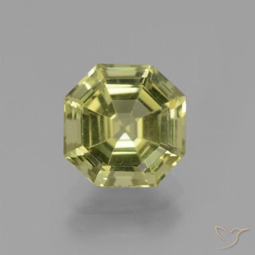 2.73ct 天然 ミディアムイエロー アパタイト, エメラルドカット, VS