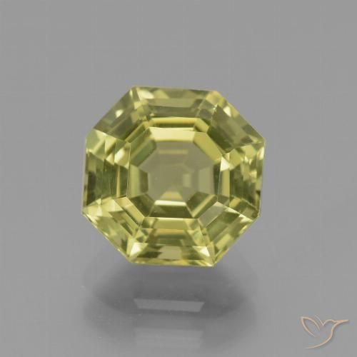 3.32ct 天然 ミディアムイエロー アパタイト, エメラルドカット, VVS-VS