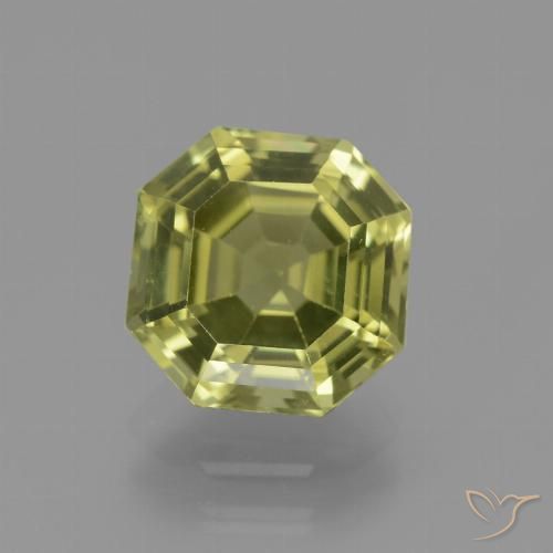 3.21ct 天然 イエローグリーン アパタイト, エメラルドカット, VVS-VS