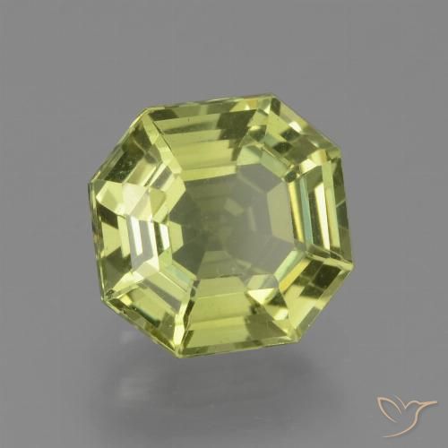 1.91ct 天然 イエローグリーン アパタイト, エメラルドカット, VS