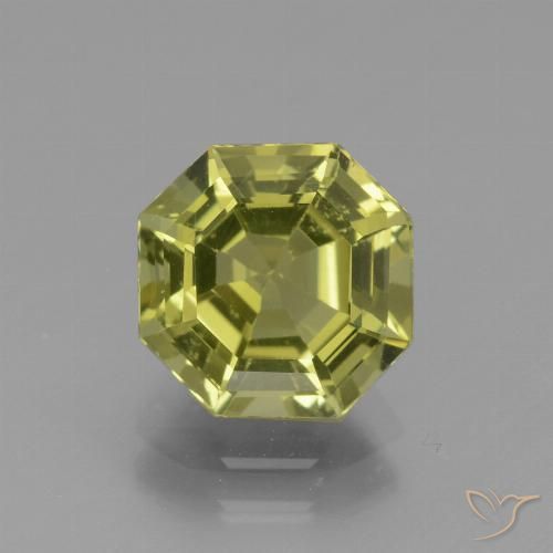3.00ct 天然 グリーンイエロー アパタイト, エメラルドカット, VS