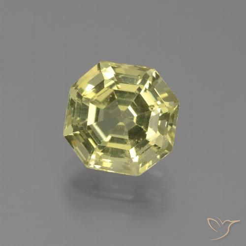 2.43ct 天然 緑ががかったイエロー アパタイト, エメラルドカット, VS