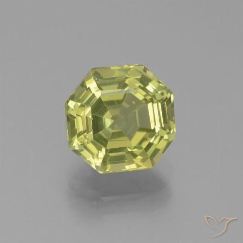 2.54ct 天然 グリーンイエロー アパタイト, エメラルドカット, VS