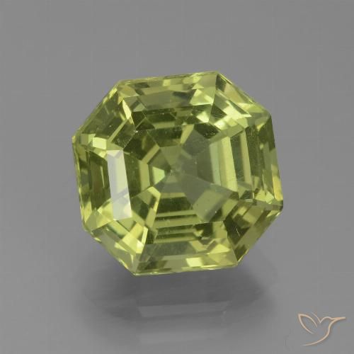 4.78ct 天然 Medium Light Green アパタイト, エメラルドカット, VS