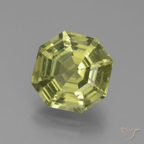 3.85ct 天然 グリーンイエロー アパタイト, エメラルドカット, VVS-VS
