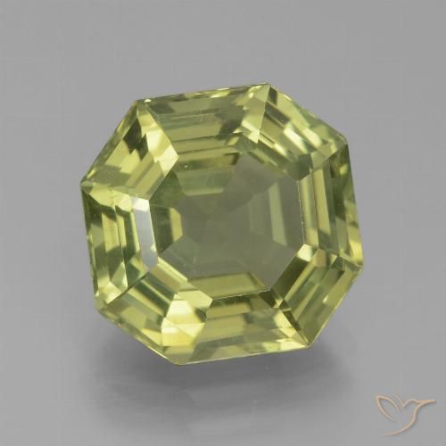 6.27ct 天然 黄みがかったグリーン アパタイト, エメラルドカット, VVS-VS
