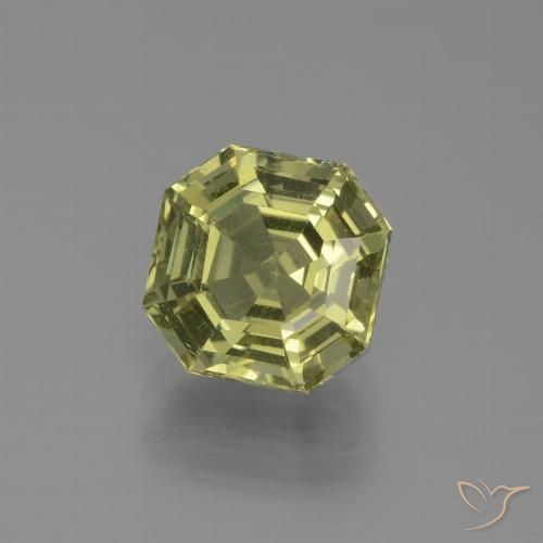 2.47ct 天然 緑ががかったイエロー アパタイト, エメラルドカット, VS