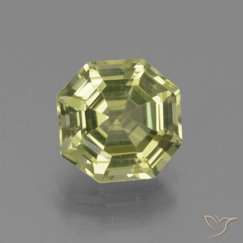 2.27ct 天然 イエローグリーン アパタイト, エメラルドカット, VS
