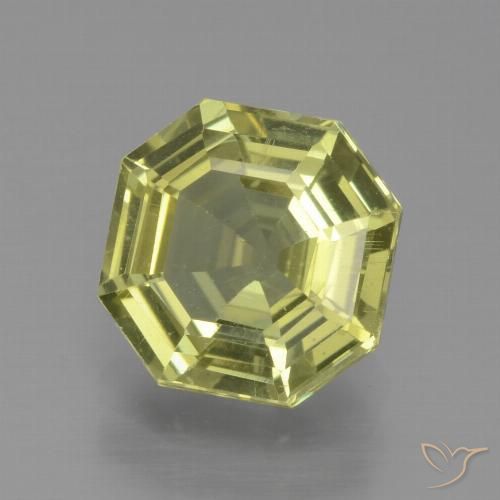 2.15ct 天然 ミディアムイエロー アパタイト, エメラルドカット, VS