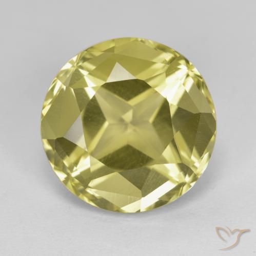 6.71ct 天然 薄いイエロー アパタイト, ラウンド, VVS-VS