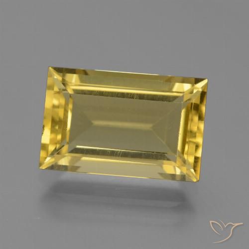4.58ct 天然 薄いゴールデンイエロー アパタイト, バゲット, VS