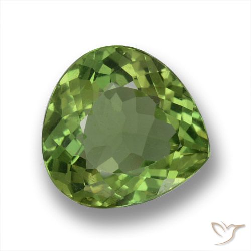 2.29ct 天然 ディープグリーン アパタイト, 洋梨の形, VS-SI