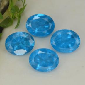1.60カラットの天然濃いブルーアパタイト（5.2×4 mm・オーバルカット）