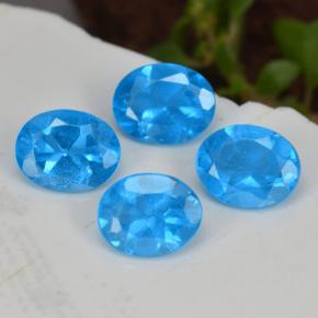 1.33カラットの天然濃いブルーアパタイト（4.9×4 mm・オーバルカット）