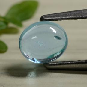 0.58カラットの天然ベイビーブルーアパタイト（5.5×4.7 mm・オーバルカット）