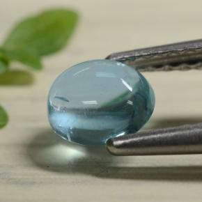 0.58カラットの天然ベイビーブルーアパタイト（5.5×4.7 mm・オーバルカット）
