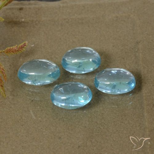 2.02ctw 天然 薄い緑がかった青 アパタイト, 楕円形, 透明
