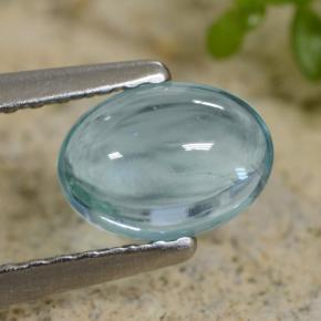 0.83カラットの天然薄いティールアパタイト（6.8×5 mm・オーバルカット）