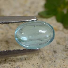 0.67カラットの天然薄いティールアパタイト（6.9×4.8 mm・オーバルカット）