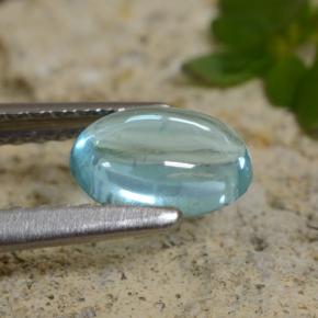 0.67カラットの天然薄いティールアパタイト（6.9×4.8 mm・オーバルカット）