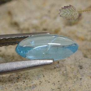 0.75カラットの天然薄いティールアパタイト、マーキス、透明