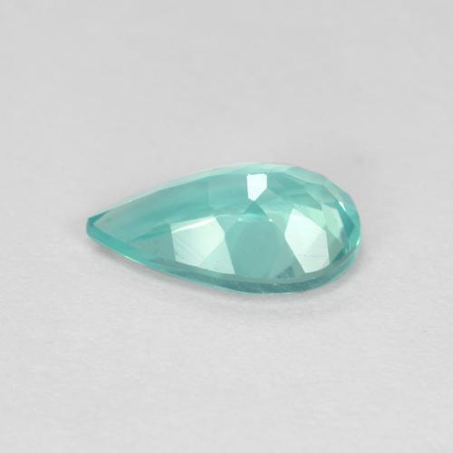 1.07カラットの天然エレクトリックブルーグリーンアパタイト（8.8×5.4 mm・洋梨の形）
