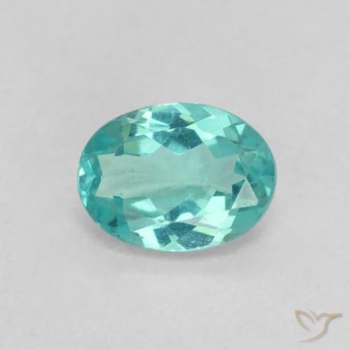 0.81ct 天然 明るいブルーグリーン アパタイト, 楕円形, VS