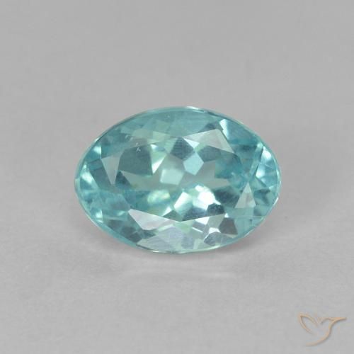 0.91ct 天然 青みがかったグリーン アパタイト, 楕円形, VS
