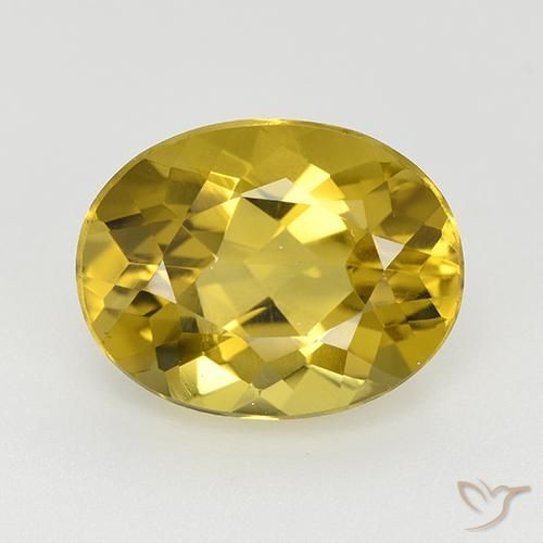 4.90ct 天然 黄色がかったゴールド アパタイト, 楕円形, VVS-VS